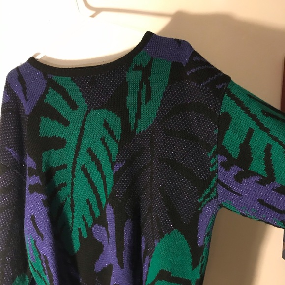 Retro knitted botanical sweater - Picture 2 of 3